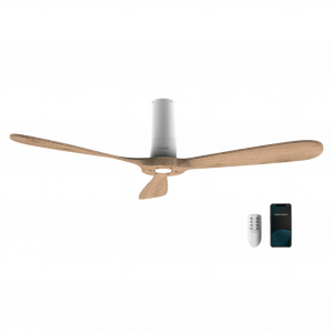 EnergySilence Aero 5500 White Aqua Connected Ventilador de techo de 40 W y 52” con mando a distancia, control por wifi y mando a distancia, protección IP44, 6 velocidades, 3 aspas, modo winter-summer y temporizador de hasta 8 horas.