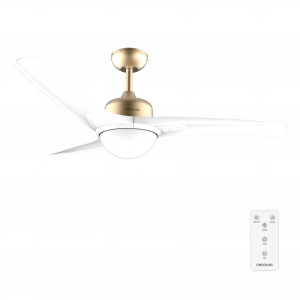 EnergySilence Aero 560 GoldWhite Ventilador de techo de 60W y 52” con luz LED de 18W, mando a distancia , temporizador programable , 3 velocidades a seleccionar y 3 aspas.