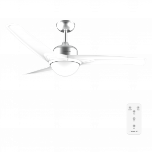 EnergySilence Aero 560 IronWhite Ventilador de techo de 60W y 52” con luz LED de 18W, mando a distancia , temporizador programable , 3 velocidades a seleccionar y 3 aspas