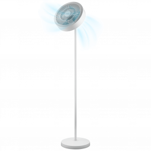 EnergySIlence FanLamp Ventilador de pie con aro de luz LED con motor DC y con salida de aire reversible, potencia de 36 W, control táctil y mando a distancia, tres alturas seleccionables.