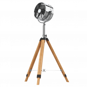 EnergySilence 1200 Woody. Ventilador Trípode de 80 W, 3 Aspas de 12 Pulgadas, 30 cm diámetro, Motor de Cobre, 3 Velocidades, Trípode de Madera, Altura Regulable 90 cm, Inclinación hasta 80º
