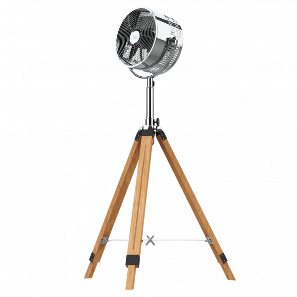 EnergySilence 1200 Woody. Ventilador Trípode de 80 W, 3 Aspas de 12 Pulgadas, 30 cm diámetro, Motor de Cobre, 3 Velocidades, Trípode de Madera, Altura Regulable 90 cm, Inclinación hasta 80º
