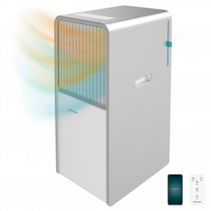 ForceClima 12850 Style Heating Connected Aire acondicionado portátil de diseño de 12000 BTU con bomba de calor para usarlo todo el año y con control por wifi, panel táctil y mando a distancia para un confort total.