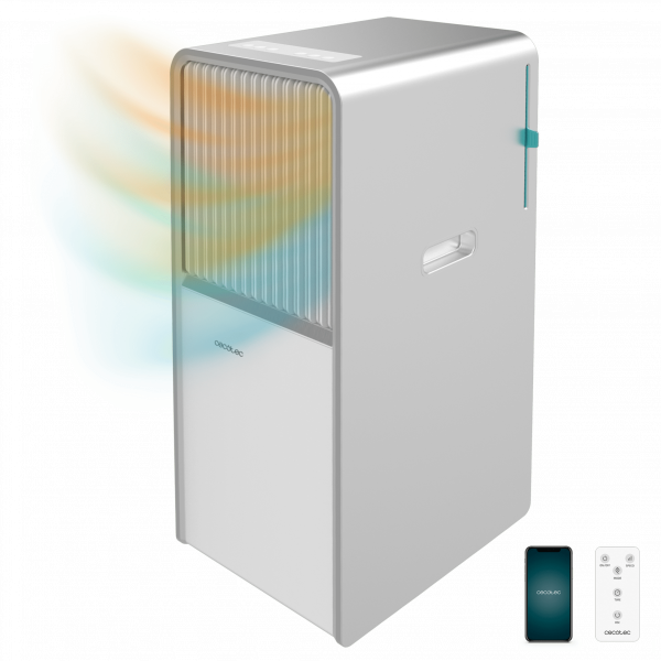 ForceClima 12850 Style Heating Connected Aire acondicionado portátil de diseño de 12000 BTU con bomba de calor para usarlo todo el año y con control por wifi, panel táctil y mando a distancia para un confort total.