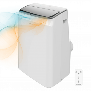 ForceClima 14600 Soundless Heating Aire acondicionado portátil de 14000 BTU con bomba de calor y mando a distancia.
