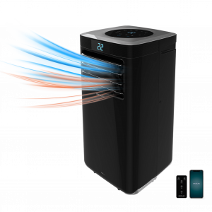 ForceClima 9350 Connected Heating. Aire acondicionado Portátil de 1000 W, 9000 BTU, Bomba de calor, Mando a Distancia, Control por wifi, 5 Modos, 2 Velocidades, Pantalla LED, Cobertura 20 m2