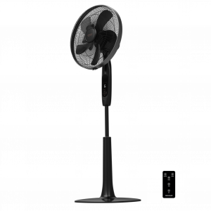 EnergySilence 1020 ExtremeConnected. Ventilador de Pie con Mando a Distancia y Temporizador, 60 W, 10 Aspas, 6 Velocidades, Motor de Cobre, Altura ajustable 115 o 135 cm, Negro