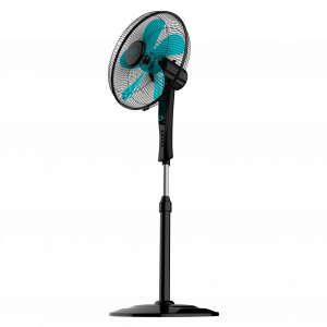EnergySilence 520 Power Black. Ventilador de Pie con Temporizador, 50 W, 5 Aspas 40 cm de Diámetro, Oscilante, 4 Velocidades, Ajustable 110-130 cm, Motor de Cobre, Negro