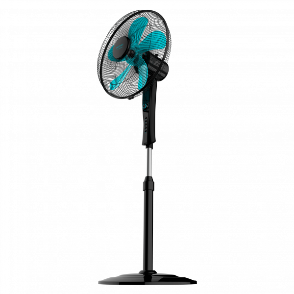 EnergySilence 520 Power Black. Ventilador de Pie con Temporizador, 50 W, 5 Aspas 40 cm de Diámetro, Oscilante, 4 Velocidades, Ajustable 110-130 cm, Motor de Cobre, Negro