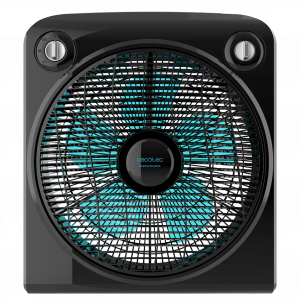 EnergySilence 6000 PowerBox Black. Ventilador de Suelo con Temporizador, 50 W, 5 aspas de 30 cm de diámetro, 3 Velocidades, Motor de Cobre, Rejilla Rotatoria, Negro