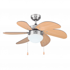 EnergySilence Aero 350. Ventilador de Techo con Luz de 50 W, Bajo consumo, 81 cm de Diámetro, 6 Aspas Reversibles, 3 Velocidades, Función Invierno, Acabado en blanco/madera