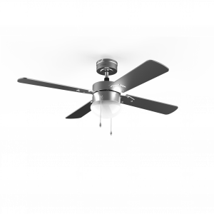 EnergySilence Aero 450. Ventilador de Techo con Luz de 50 W, Bajo consumo, 106 cm de Diámetro, Luz, 4 Aspas Reversibles, 3 Velocidades, Función Invierno, Acabado en acero/blanco