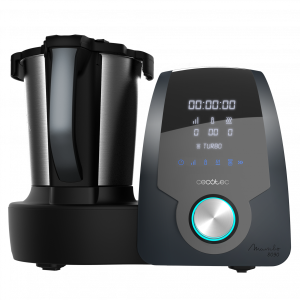 Mambo 8090, Robot de Cocina Multifunción con Cuchara MamboMix, 30 funciones, Báscula Incorporada, Jarra de Acero Inoxidable de Capacidad 3,3L, Apta para Lavavajillas, Cestillo de Hervir, Recetario