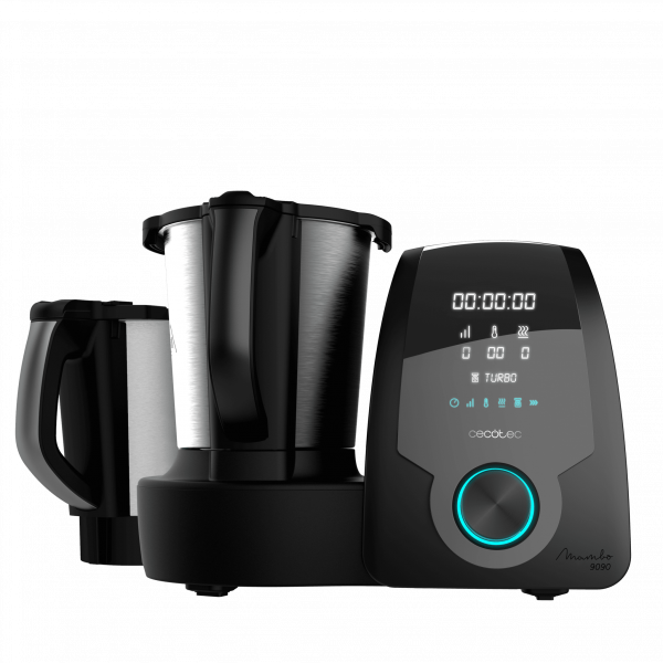 Mambo 9090, Robot de Cocina Multifunción con Cuchara MamboMix, Jarra Habana con revestimiento cerámico, 30 Funciones, Jarra de acero inox 3,3l apta para lavavajillas, Báscula incorporada, Cestillo