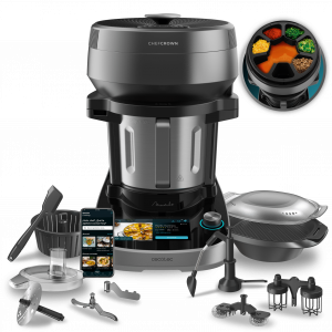Mambo CooKing Unique Robot de cocina multifunción con dispensador de alimentos. 2200 W, 45 Funciones, Miles de Recetas Guiadas, Jarra Unique de 4,5L, Accesorios: Vaporera o Pala para Guisos