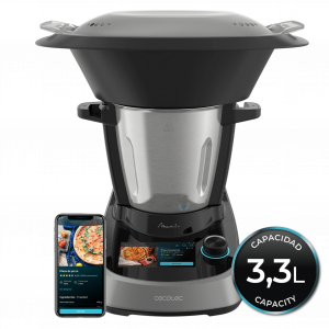 Mambo Touch Chef Robot de Cocina Multifunción. 1600 W, 37 Funciones, Pantalla Táctil TFT 5" con Recetario Integrado, 3,3 Litros de Capacidad, APP, Báscula y Jarra de Acero Inoxidable
