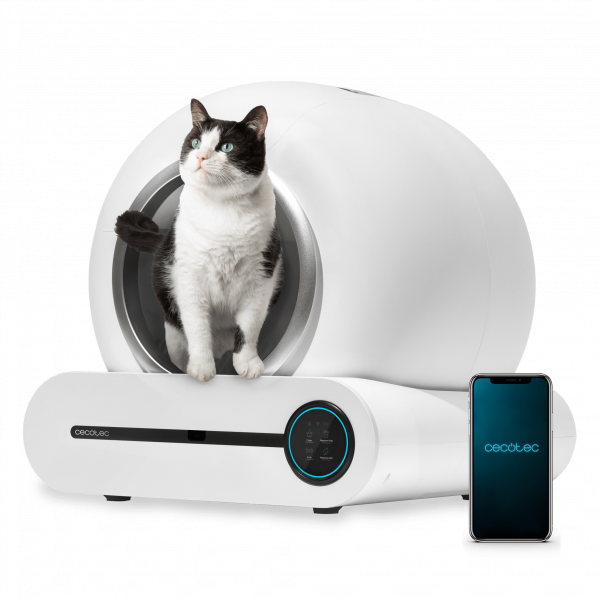 Pumba 8500 CleanKitty Smart Arenero con autolimpieza, triple sistema de desodorización, control por wifi y pantalla, silencioso y seguro con sensor de infrarrojos.