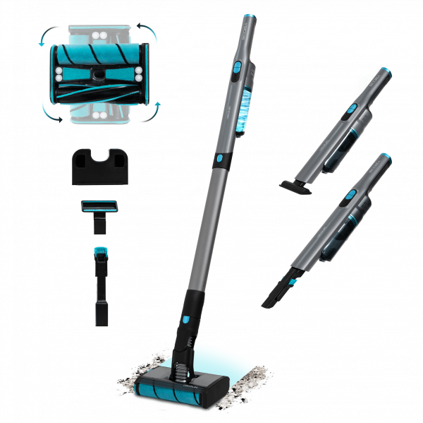 Scoba 2100 Twice  Aspirador escoba sin cables sin bolsa omnidireccional con diseño ultraligero (menos de 1 kg en mano y 1,6 kg entero) y motor Digital Brushless de gran potencia de succión que acaba con la suciedad de forma rápida, sin ruidos y co...