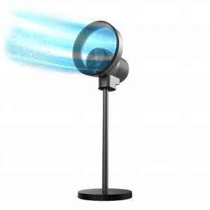 TotalPure 2in1 MoonStyle Dark 2 en 1: ventilador bladeless y purificador de aire con motor DC y control por Wifi. Con pantalla LED, 9 velocidades, 4 modos, mando a distancia, control táctil y temporizador de hasta 8 horas.