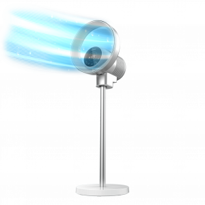 TotalPure 2in1 MoonStyle 2 en 1: ventilador bladeless y purificador de aire con motor DC y control por Wifi. Con pantalla LED, 9 velocidades, 4 modos, mando a distancia, control táctil y temporizador de hasta 8 horas.
