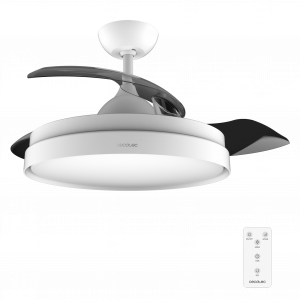EnergySilence Aero 4280 Invisible White. Ventilador de Techo con Aspas Retráctiles y Lámpara, 40 W, Diámetro 42" (106cm), Temporizador, 3 Tonos de Luz, Función Verano-Invierno