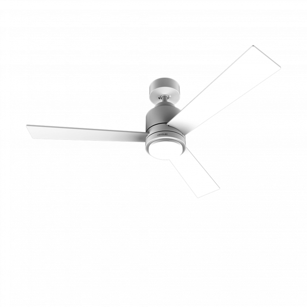 EnergySilence Aero 4849 Style White Ventilador de techo de 30 W y 48” con luz LED, mando a distancia, 6 velocidades, 3 modos (Low/Medium/High), 3 aspas,  modo winter-summer y modo natural breeze.