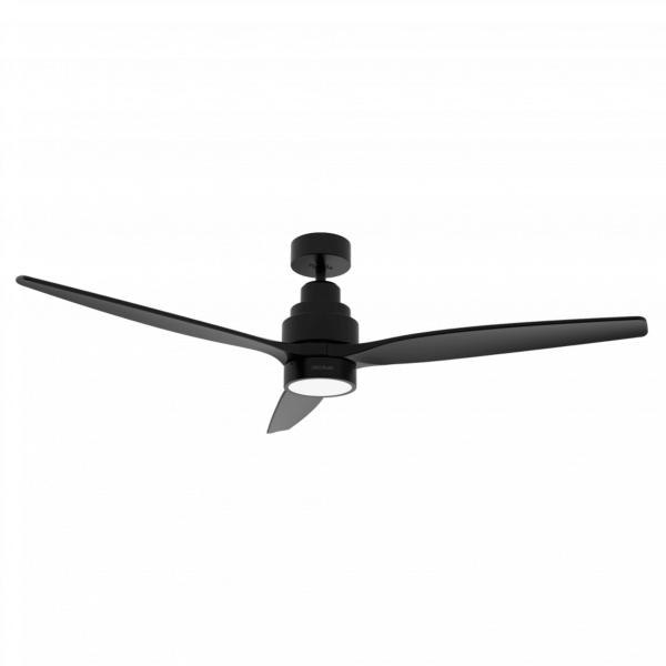 Ventilador de techo EnergySilence Aero 5350 Black Design Ventilador de techo de 40 W y 52” con motor DC, luz LED, mando a distancia, 6 velocidades, temporizador y modo winter-summer.