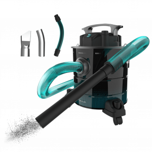 Conga Ash 5000 EasyGo Aspirador de cenizas y de pellets de 20L,  1200 W de potencia y sencillo transporte gracias a sus ruedas y su asa de transporte