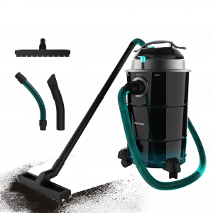 Conga Ash 6000 EasyGo XL Aspirador de cenizas y de pellets de 30L,  1500 W de potencia y sencillo transporte gracias a sus ruedas y su asa de transporte