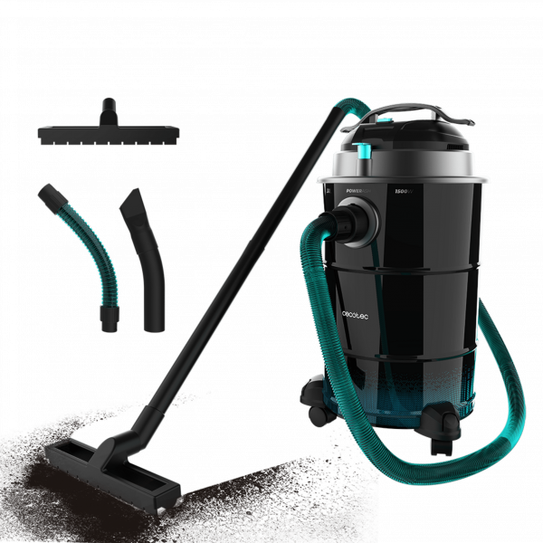 Conga Ash 6000 EasyGo XL Aspirador de cenizas y de pellets de 30L,  1500 W de potencia y sencillo transporte gracias a sus ruedas y su asa de transporte