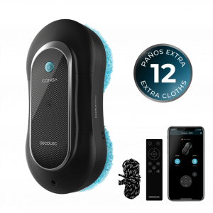 Conga Windroid 1090 Double Spray Connected Robot limpiacristales 3 en 1: pulveriza,  limpia y seca. Pulveriza con spray en cada lateral. 8 modos de limpieza. Incluye app y mando para un control total de movimiento. 12 mopas. Limpia en distintas su...