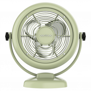 EnergySilence 800 RetroDesk Green Ventilador de sobremesa estilo retro color verde de 8" con 20 W e inclinación ajustable.