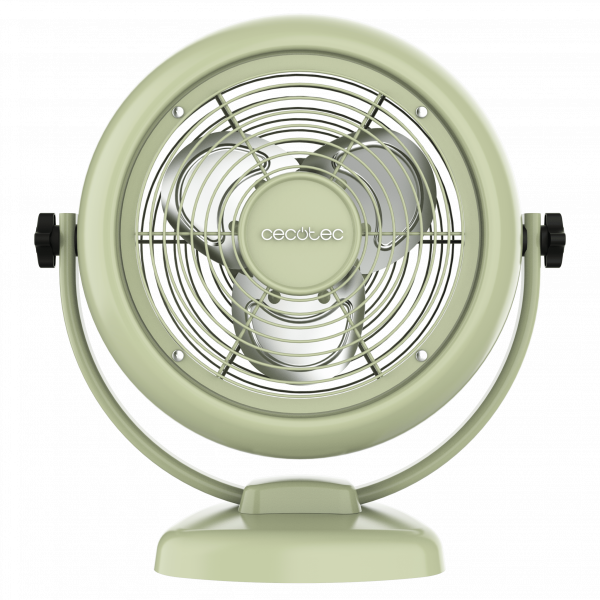 EnergySilence 800 RetroDesk Green Ventilador de sobremesa estilo retro color verde de 8" con 20 W e inclinación ajustable.
