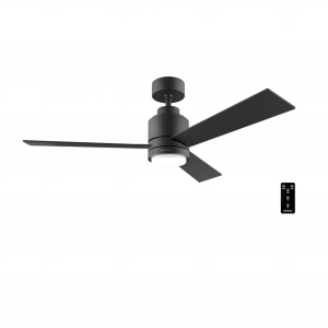 EnergySilence Aero 4850 Style Black Ventilador de techo de 30 W y 48” con luz LED, mando a distancia, 6 velocidades, 3 modos (Low/Medium/High), 3 aspas,  modo winter-summer y modo natural breeze.