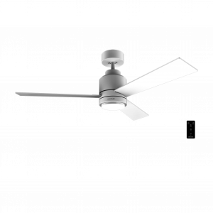 EnergySilence Aero 4850 Style White Ventilador de techo de 30 W y 48” con luz LED, mando a distancia, 6 velocidades, 3 modos (Low/Medium/High), 3 aspas,  modo winter-summer y modo natural breeze.