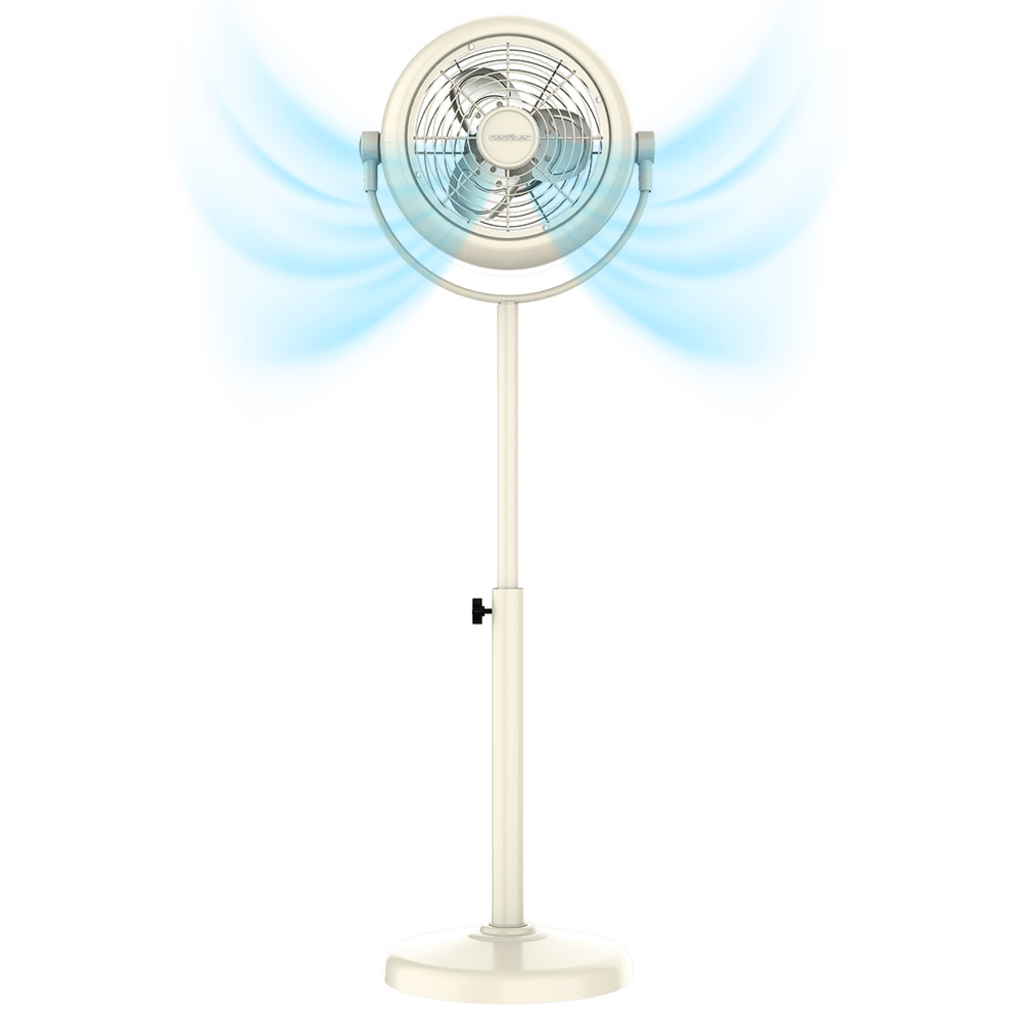 EnergySilence 249 ClassicStyle Beige Ventilador de pie estilo retro color beige de 10" con 25 W e inclinación ajustable.