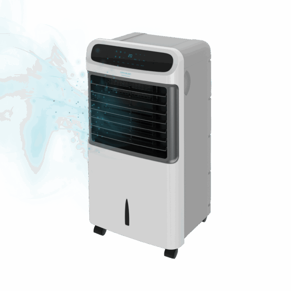 EnergySilence 5500 Pure Tech Climatizador evaporativo 3 en 1. Función de frío, ionizador y ventilador. 12 l de capacidad. 3 velocidades. Mando a distancia. Pantalla LCD. 500 m3/h de caudal de aire. Temporizador 12  horas.