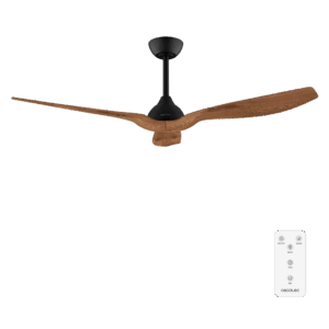 EnergySilence Aero 5200 BlackWood Ventilador de techo con motor DC  de 35 W y 52" con motor DC, mando a distancia, altura ajustable , temporizador programable, modo winter-summer.
