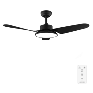 EnergySilence Aero 5200 Light Black Ventilador de techo con motor DC de 40W, 43", luz LED de 22W, 3 tonalidades, 3 aspas, temporizador programable  programable,  modo winter/summer, 6 velocidades.