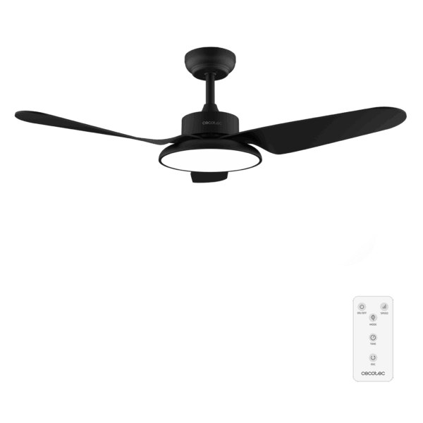 EnergySilence Aero 5200 Light Black Ventilador de techo con motor DC de 40W, 43", luz LED de 22W, 3 tonalidades, 3 aspas, temporizador programable  programable,  modo winter/summer, 6 velocidades.