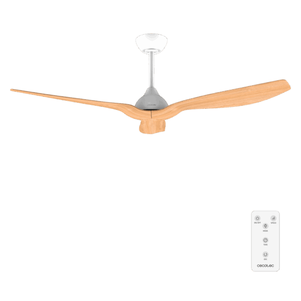 EnergySilence Aero 5200 LightWood Ventilador de techo con motor DC  de 35 W y 52", mando a distancia, altura ajustable , temporizador programable, modo winter-summer.
