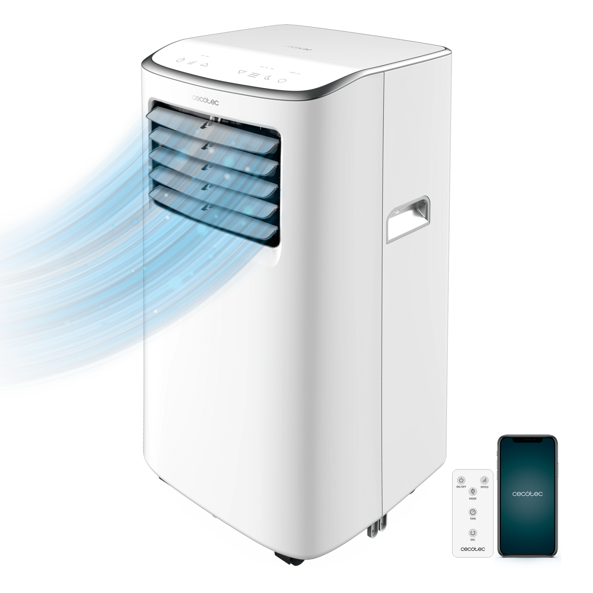 ForceClima 7500 Connected Aire acondicionado portátil de 7000 BTU con mando a distancia, control táctil y control por wifi.