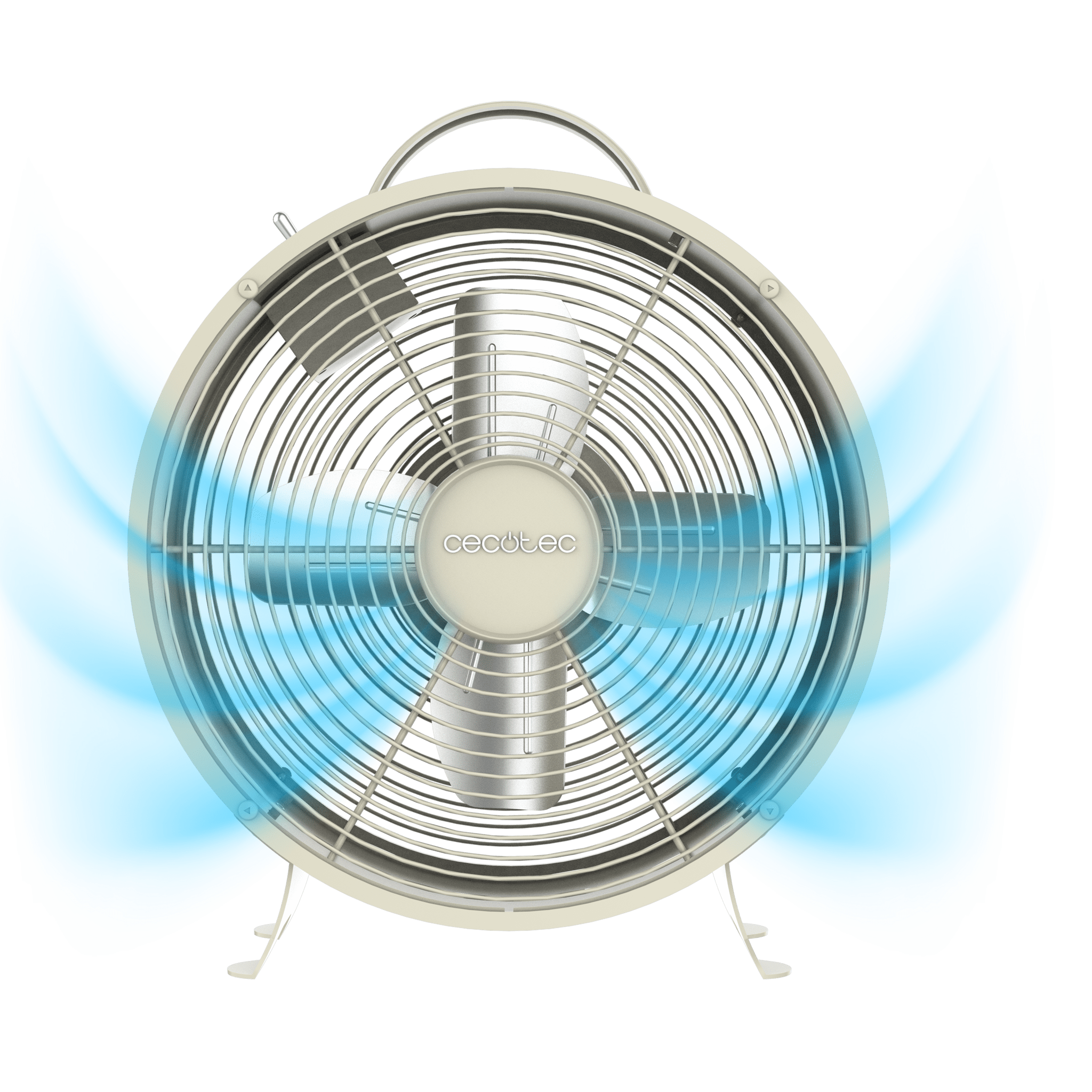 EnergySilence 399 RetroDesk Beige Ventilador de sobremesa estilo retro color beige de 8" con 25 W y 4 aspas.