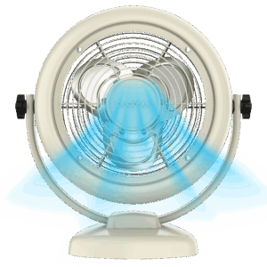 EnergySilence 799 RetroDesk Beige Ventilador de sobremesa estilo retro color beige de 8" con 20 W e inclinación ajustable.