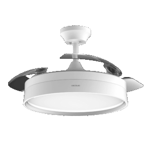 EnergySilence Aero 4199 Invisible White Ventilador de techo con 3 aspas retráctiles, con motor DC de 35 W,  iluminación LED, temporizador hasta 8 horas, función winter-summer, 6 velocidades.